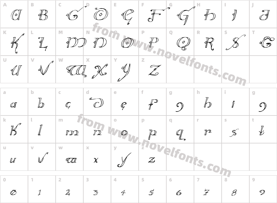 Holly Jingle ItalicCharacter Map