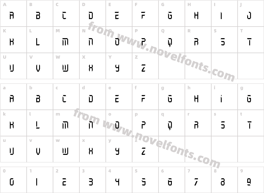 Holo-Jacket CondensedCharacter Map