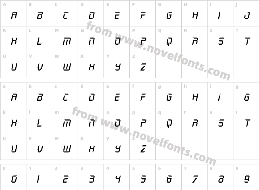 Holo-Jacket Title ItalicCharacter Map