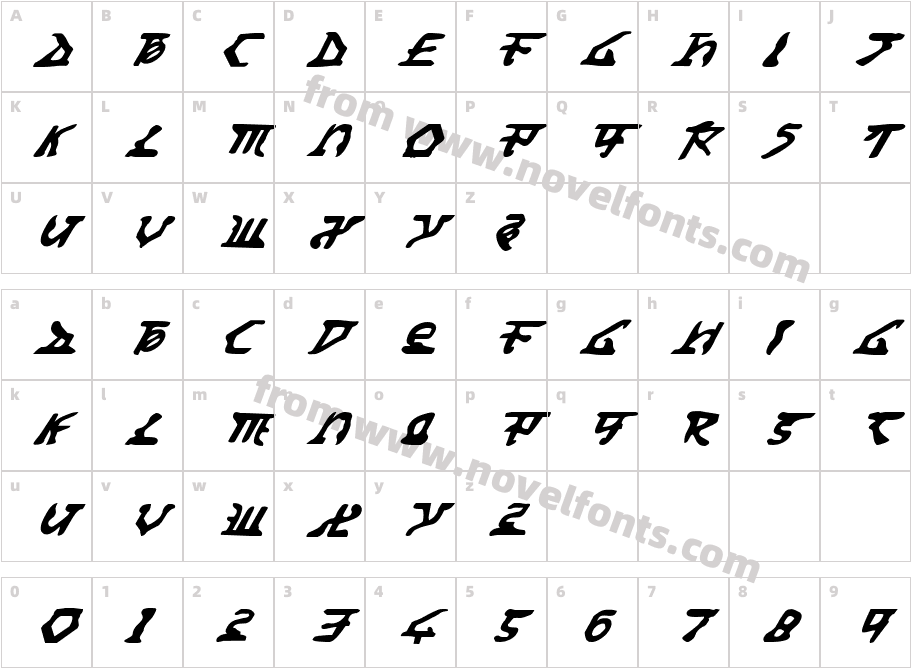 Homeworld Translator ItalicCharacter Map