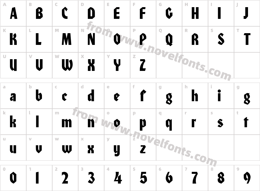 Honda RegularCharacter Map