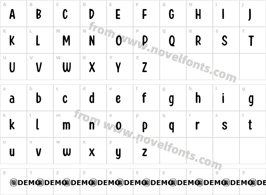 Honey Notes RegularCharacter Map