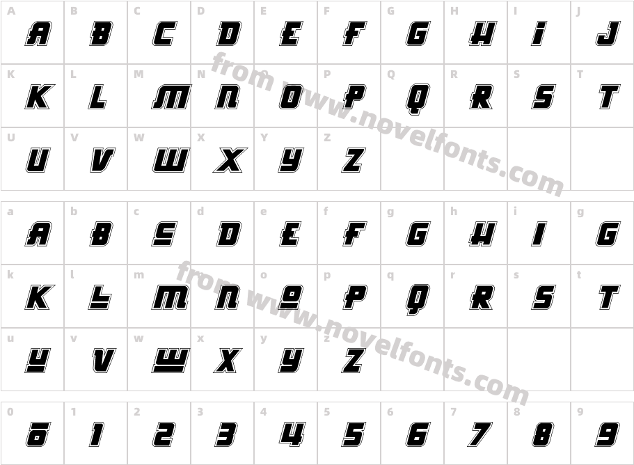 Hong Kong Hustle Academy ItalicCharacter Map