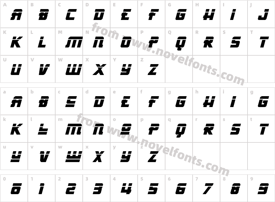 Hong Kong Hustle Laser ItalicCharacter Map