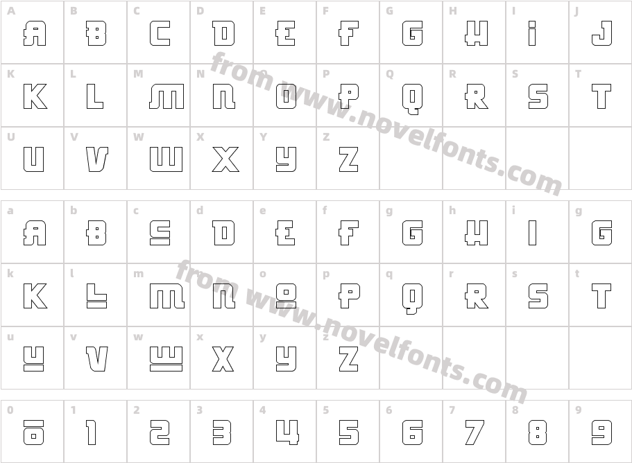 Hong Kong Hustle Outline RegularCharacter Map