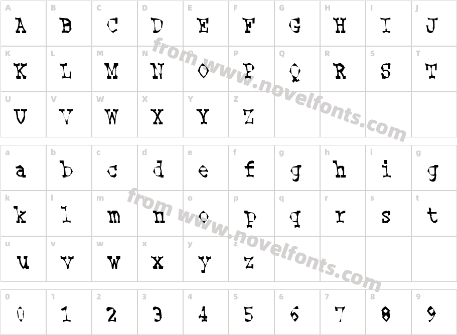 Hooker LeeCharacter Map