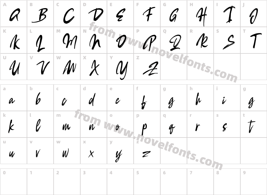 Hot Ink FreeFontCharacter Map