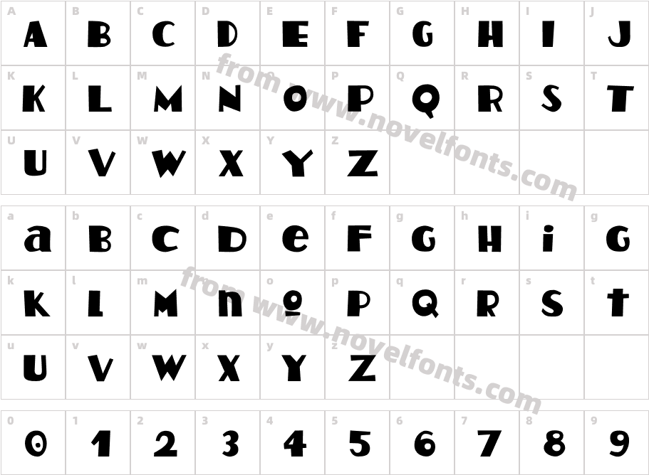 HotCoffeeFontCharacter Map