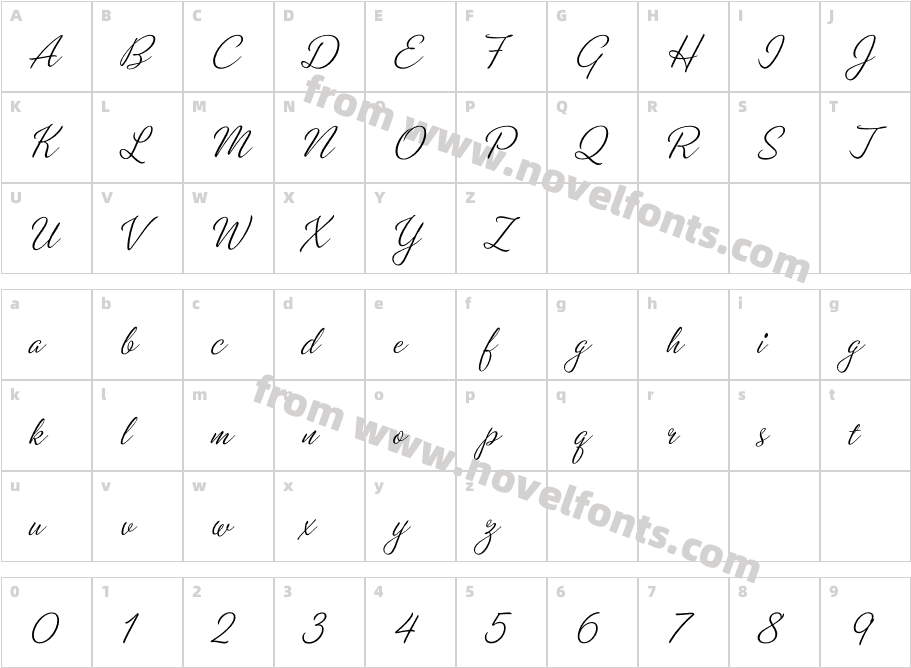 House Holiday ScriptCharacter Map