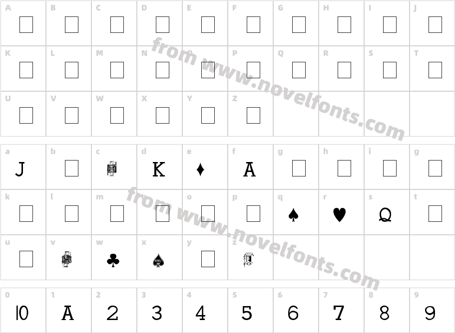 Hoyle Playing CardsCharacter Map