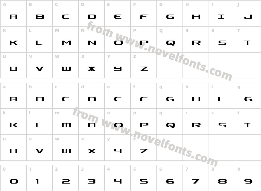 Alpha Men CondensedCharacter Map