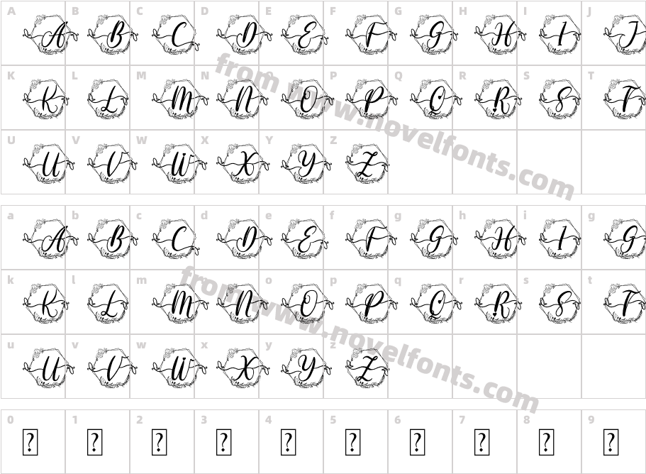 Humaira MonogramCharacter Map