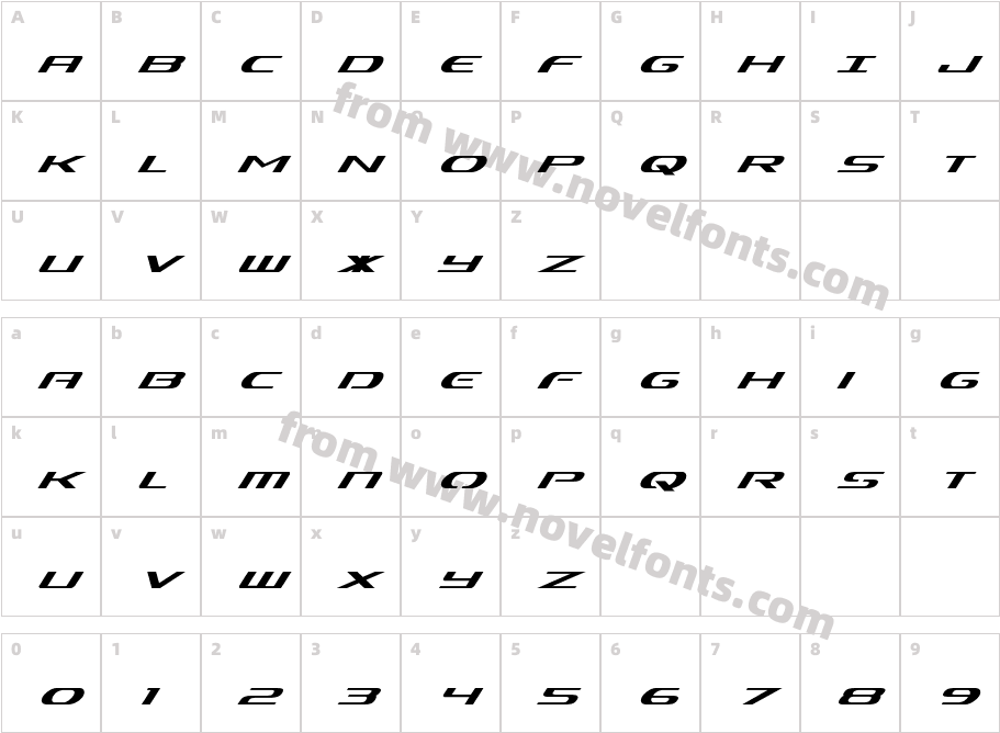 Alpha Men Super-ItalicCharacter Map