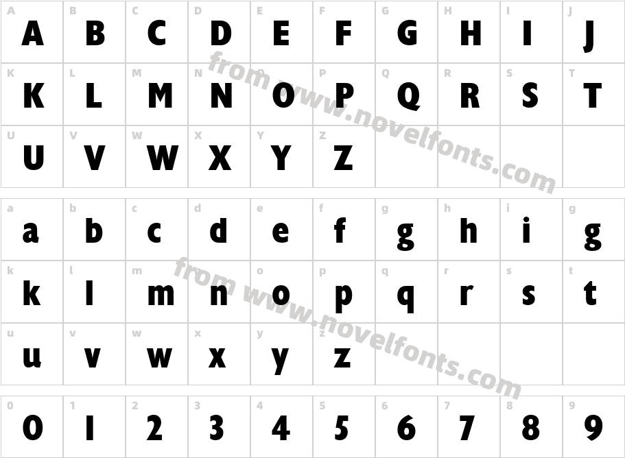 Humanist521BT-XtraBoldCondensedCharacter Map