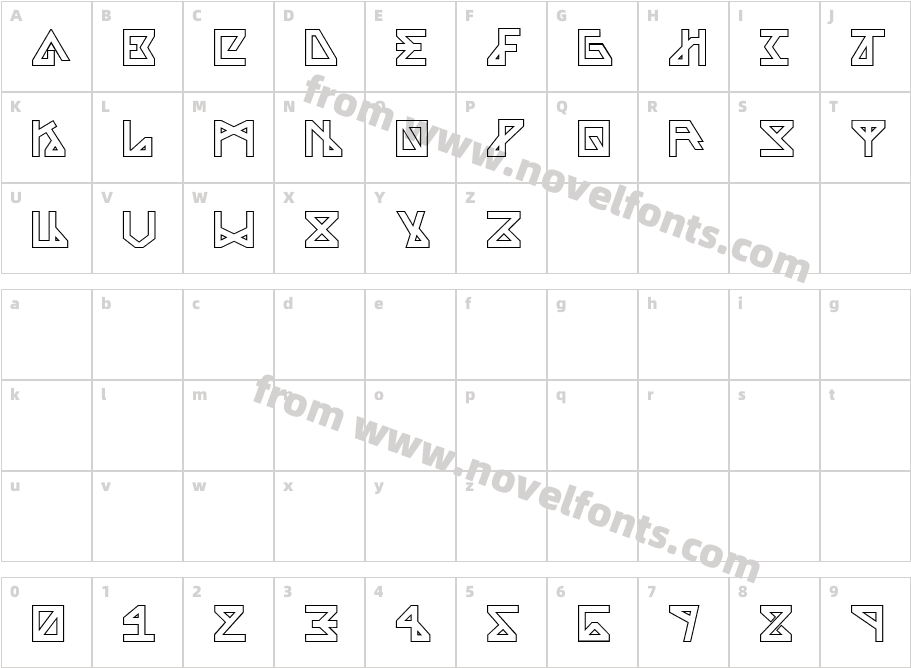 Alpha OutlineCharacter Map