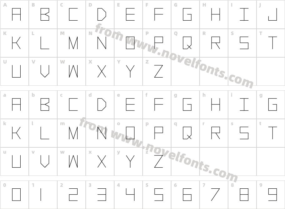 Alpha ProtaCharacter Map