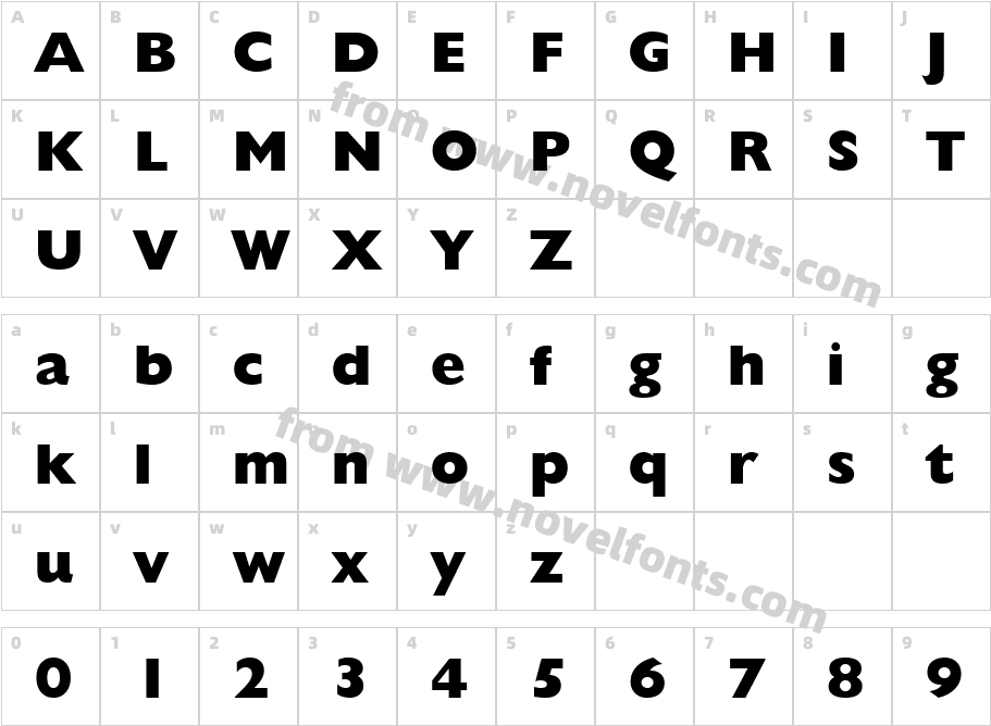 Humanst521 XBd BT Extra BoldCharacter Map