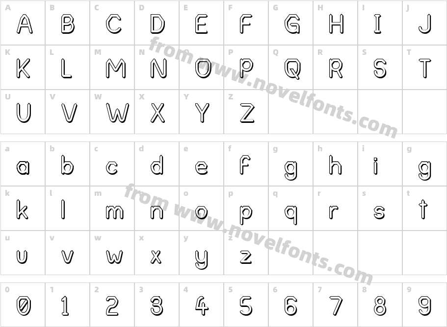 Alpha Romanie Outline G98Character Map