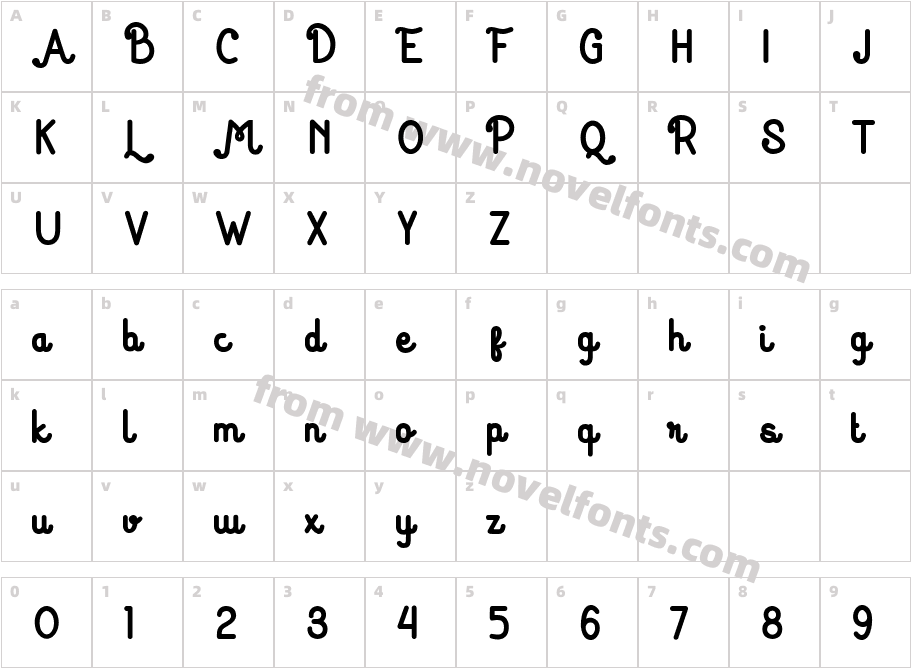 Huruf Miranti BoldCharacter Map