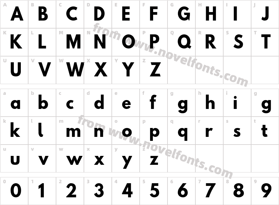 Hussar Bold CondensedCharacter Map