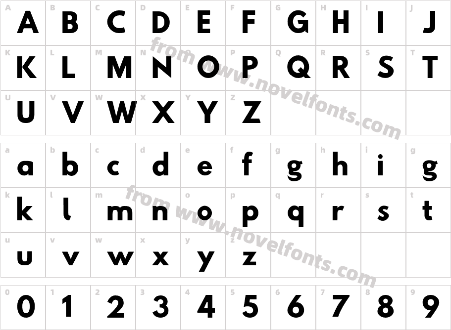 Hussar Woodtype BoldCharacter Map