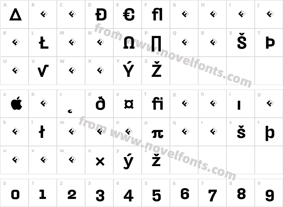 HydraText-BlackExpertCharacter Map