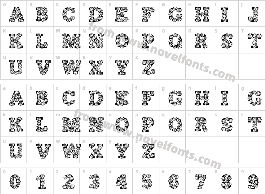 AlphaFlowersCharacter Map