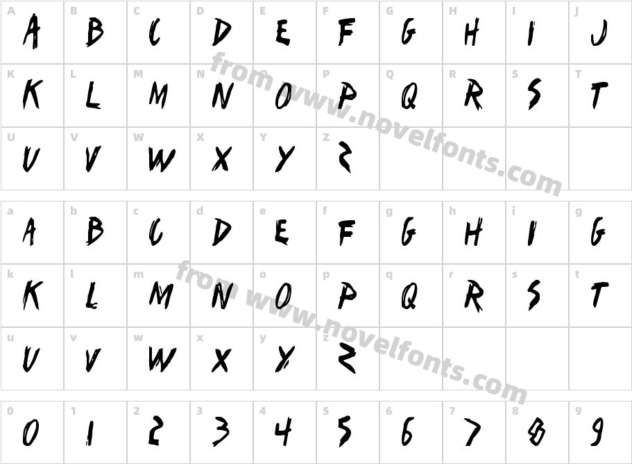 I Want My TTR! CondensedCharacter Map