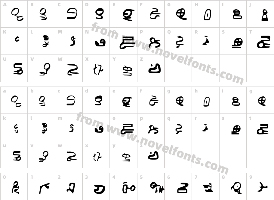 ID4 Alien ScriptCharacter Map