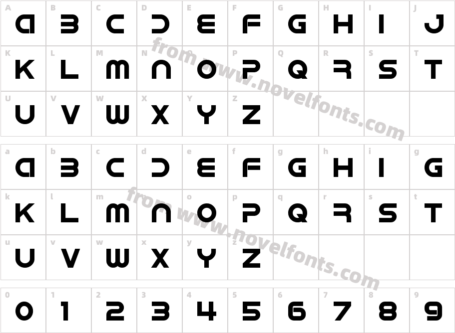 I Droid BoldCharacter Map