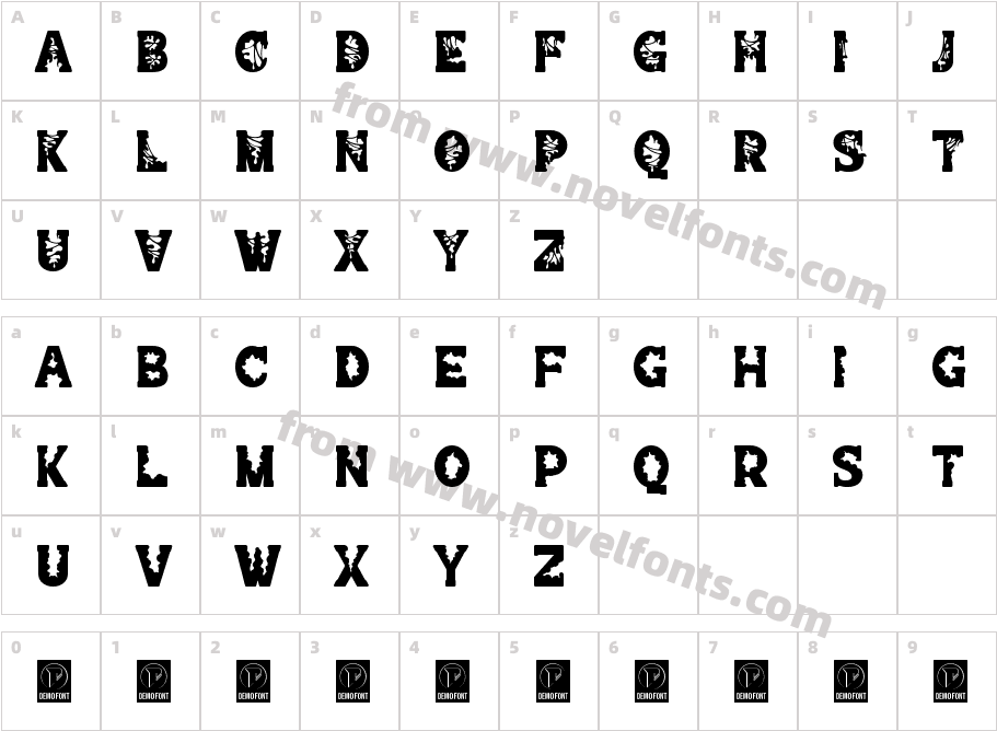 INFECTIONRegularCharacter Map