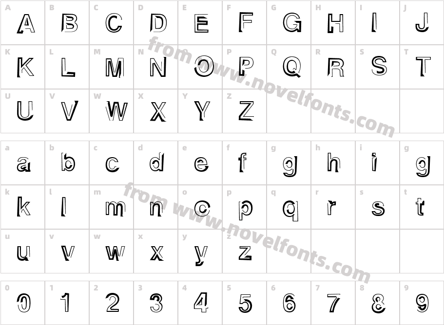 AlphaSevenTeenCharacter Map