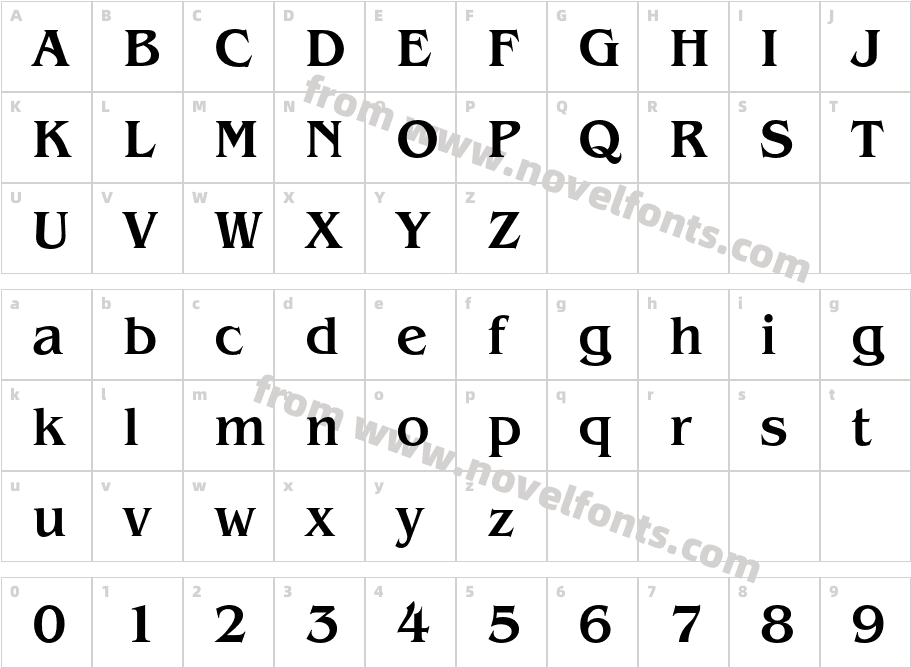 ITC BenguiatCharacter Map