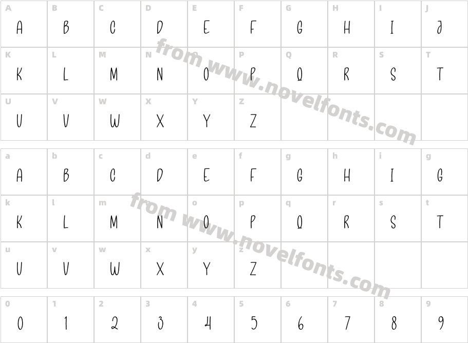 Rhinestone RegularCharacter Map