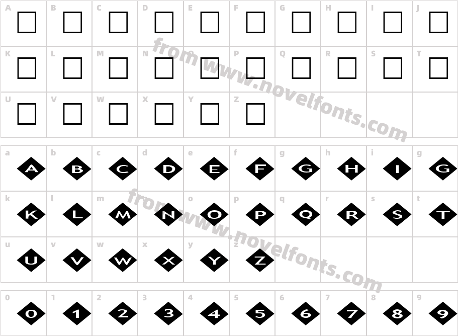 AlphaShapes diamonds 2Character Map