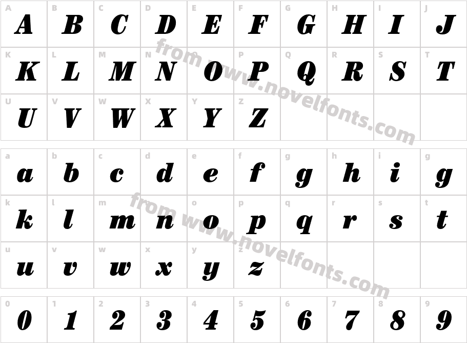 ITC Century Std Ultra CondCharacter Map