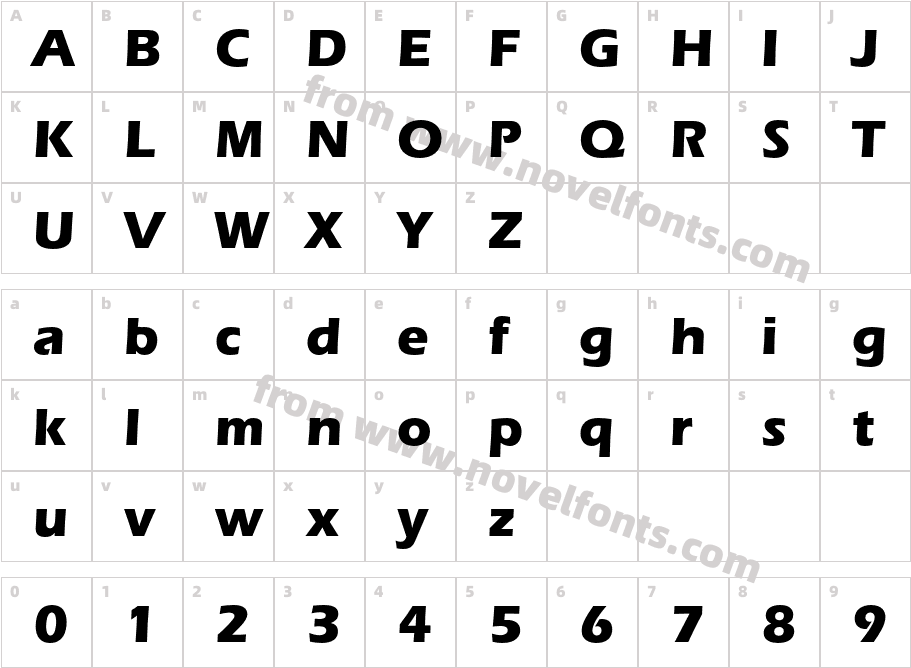 ITC Eras Std MediumCharacter Map