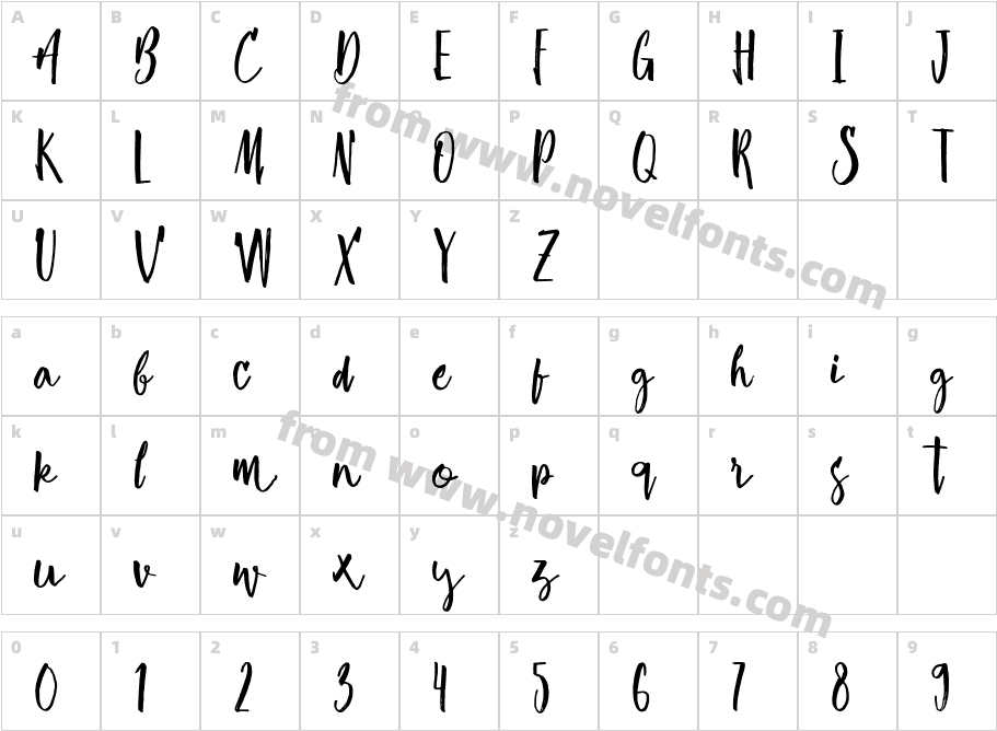 Risoless ScriptCharacter Map