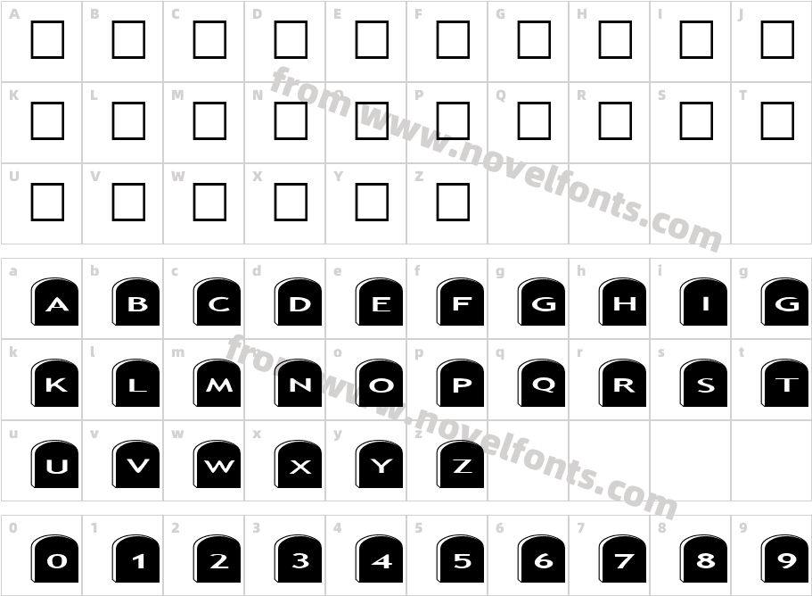 AlphaShapes gravestones 2Character Map