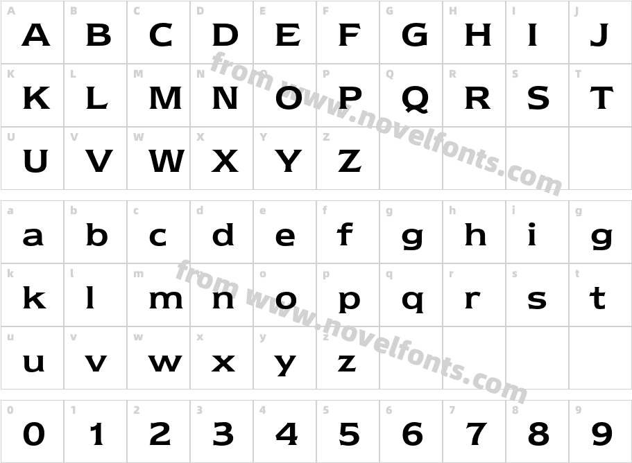 ITC Newtext DemiCharacter Map