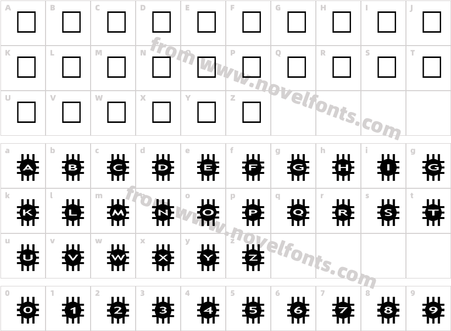 AlphaShapes gridsCharacter Map