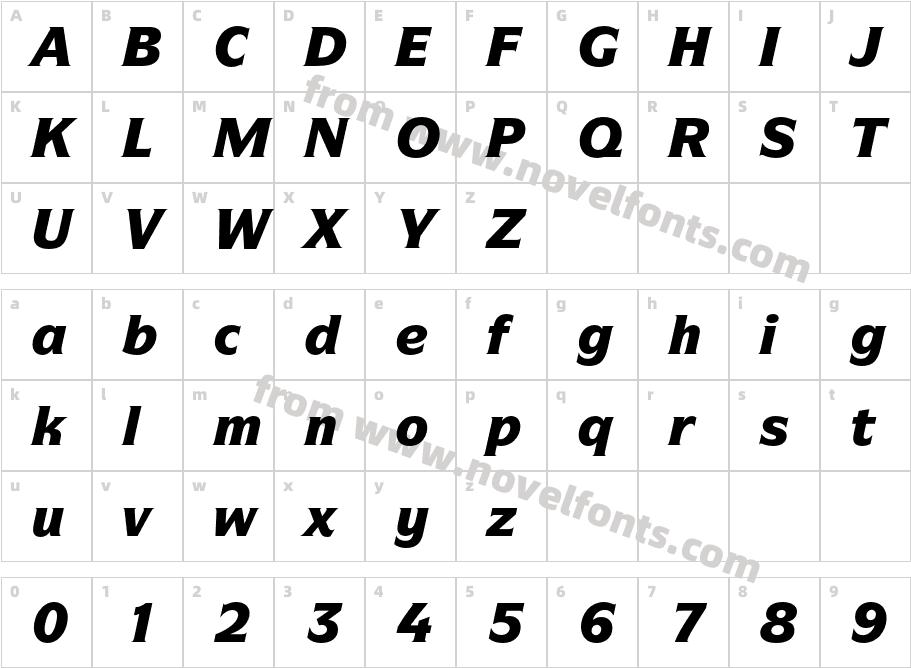 ITC Symbol BlackCharacter Map