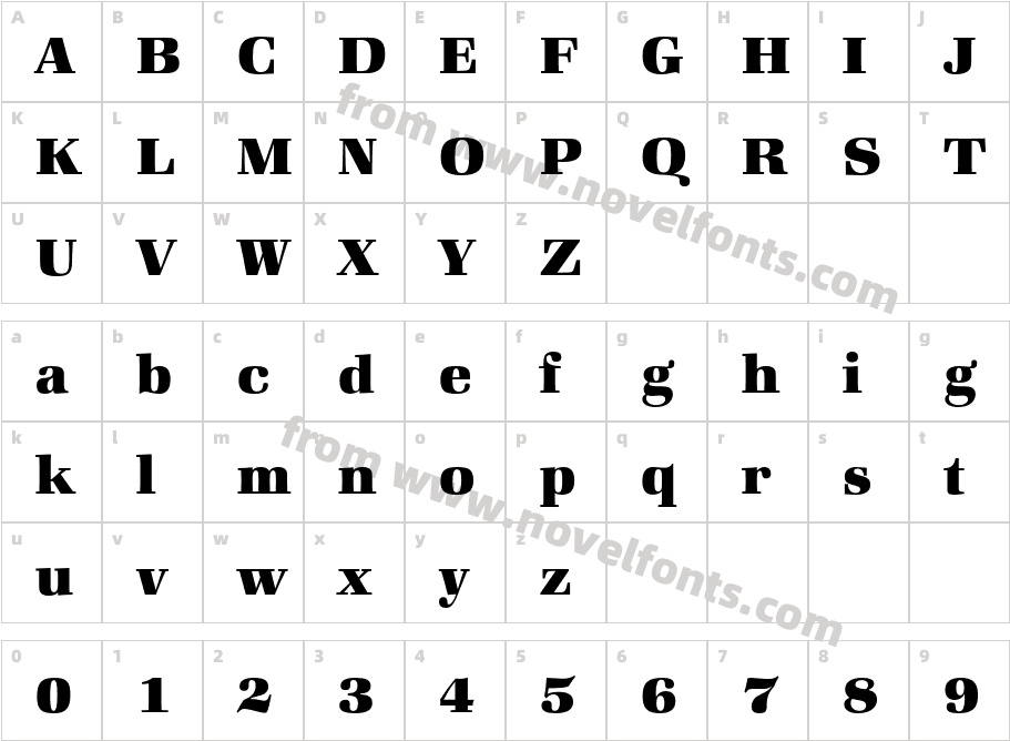 ITC Zapf Book HeavyCharacter Map