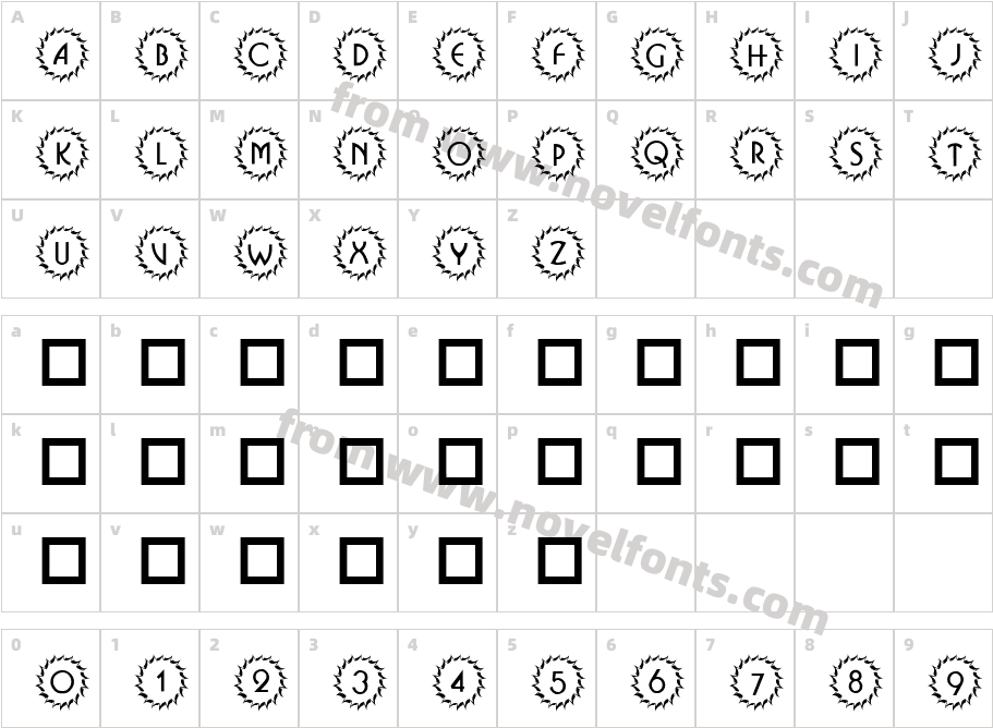 101! Deco Type 1Character Map