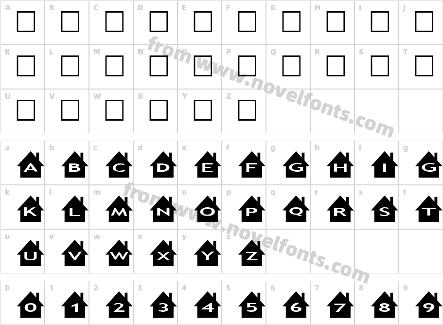 AlphaShapes housesCharacter Map