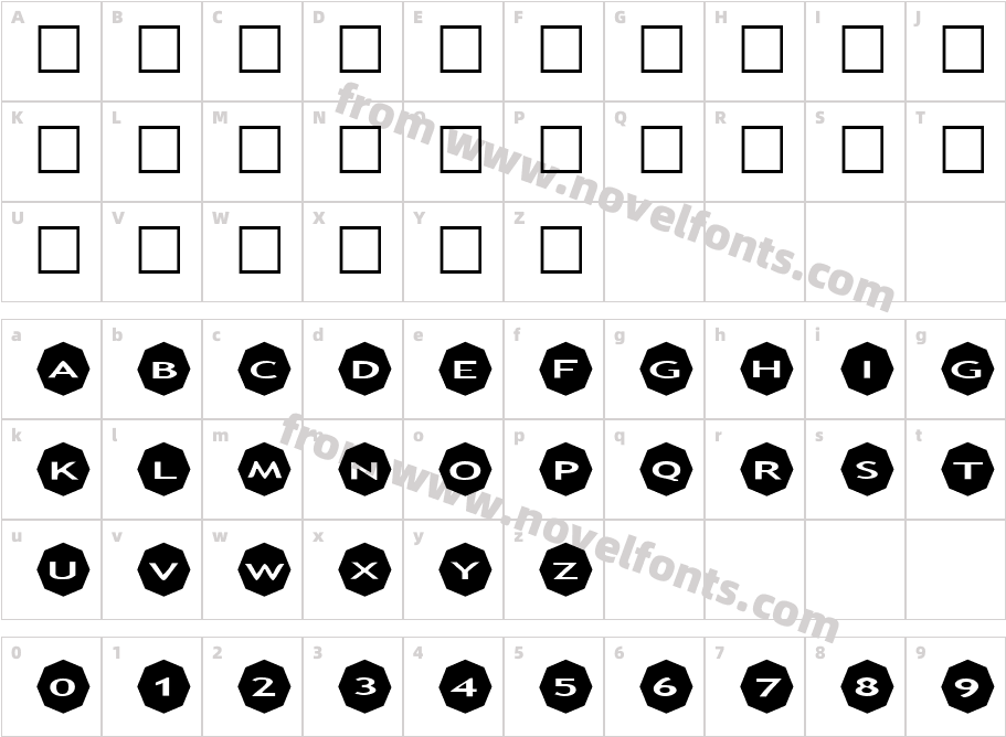 AlphaShapes octagons 2Character Map