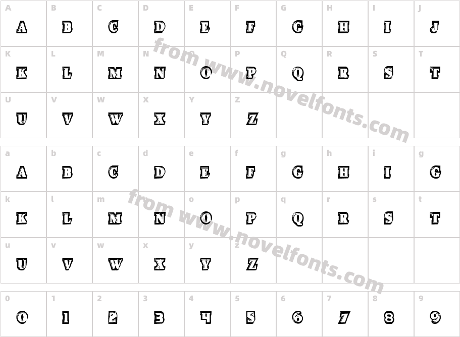 Icebox Art CondensedCharacter Map