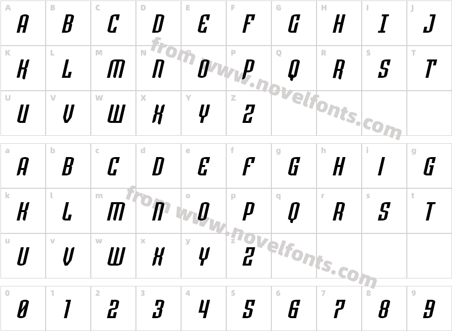 Icewave Compact ItalicCharacter Map