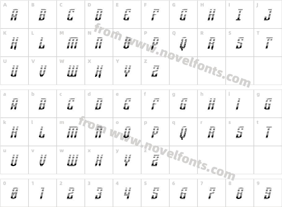 Icewave Gradient ItalicCharacter Map