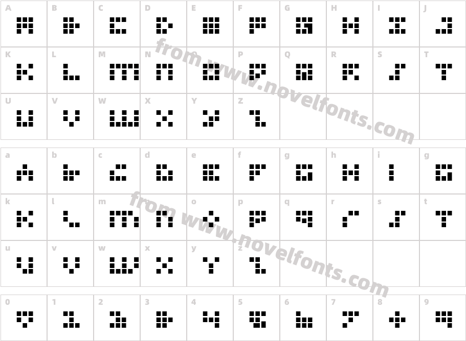 Iconian BoldCharacter Map